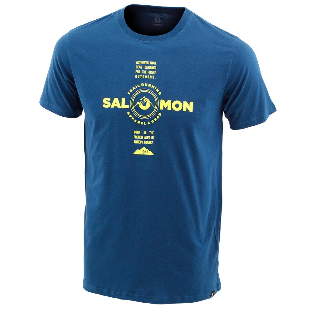 Salomon Singapore Mens T-shirts - CROSSROAD SS M Blue | 02461-EAGI